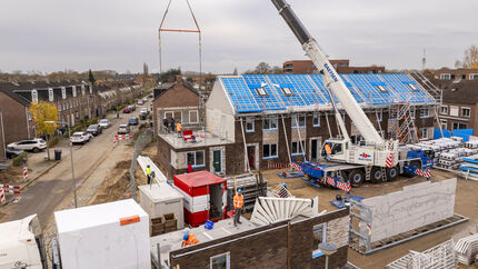 Bouwplaats nieuwe woningen in de Kemp Roermond